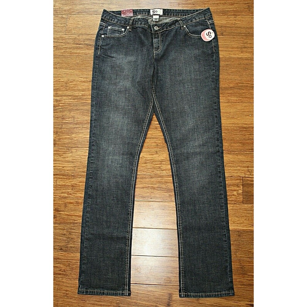 NWT SO Junior Girls' Jeans Sz. 17 Blue Denim 5 Pockets Skinny Y2K Street Wear *
